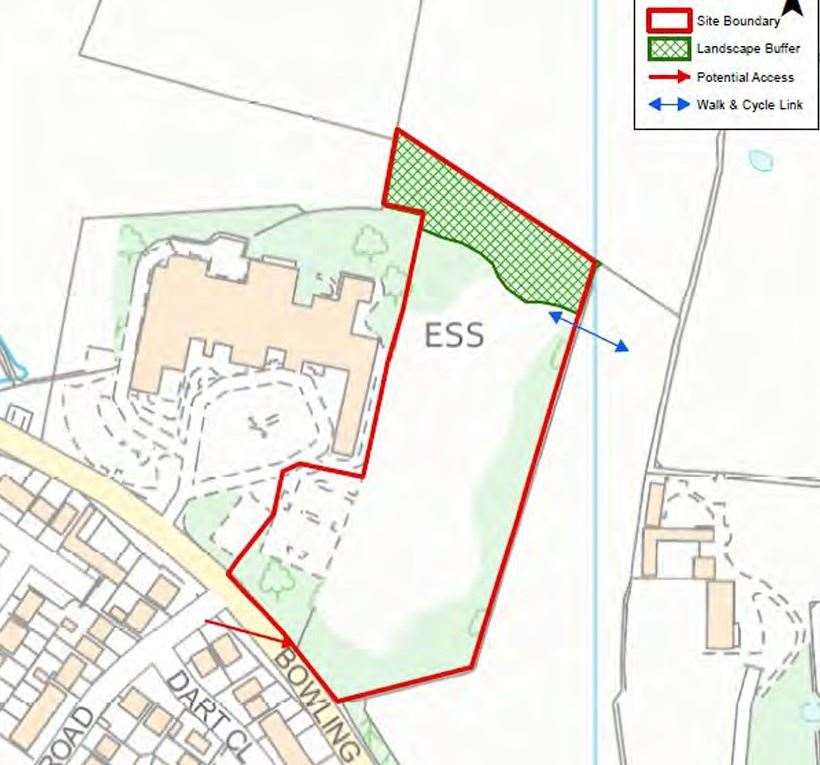 Site of proposed 45 homes on land east of Regency Park Hotel