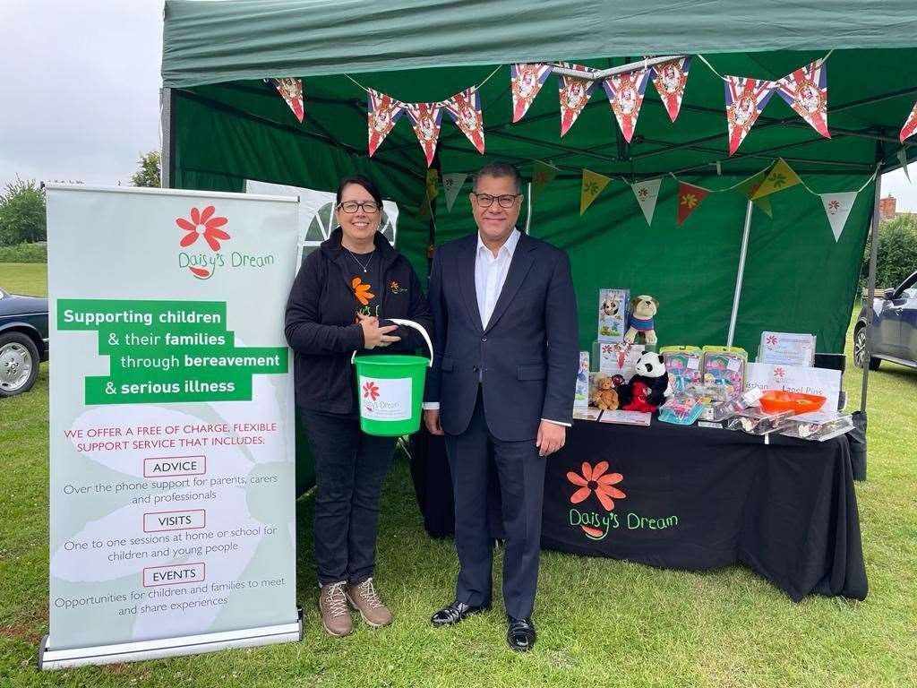 Mr Sharma with community fundraising officer at Daisy’s Dream, Jo Stewart