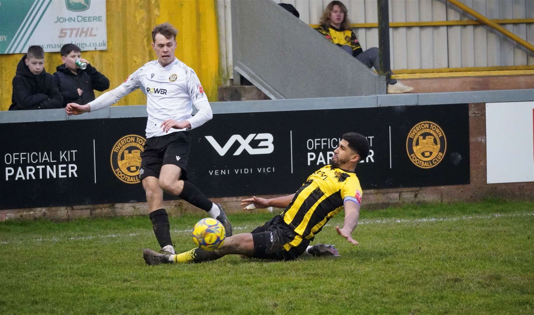 Luke Softley in Hungerford's 3-0 win away at Tiverton - Photo: Viv Curtis