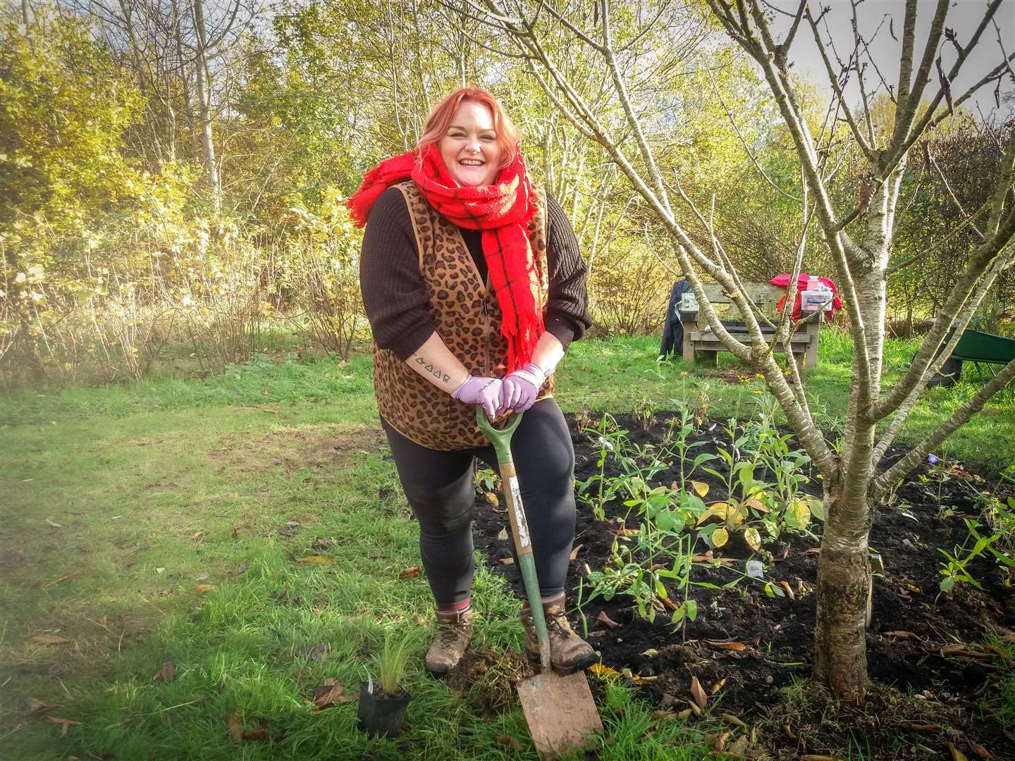 Carrie Starbuck in the new wildlife garden. Picture by: BBOWT. (54118232)