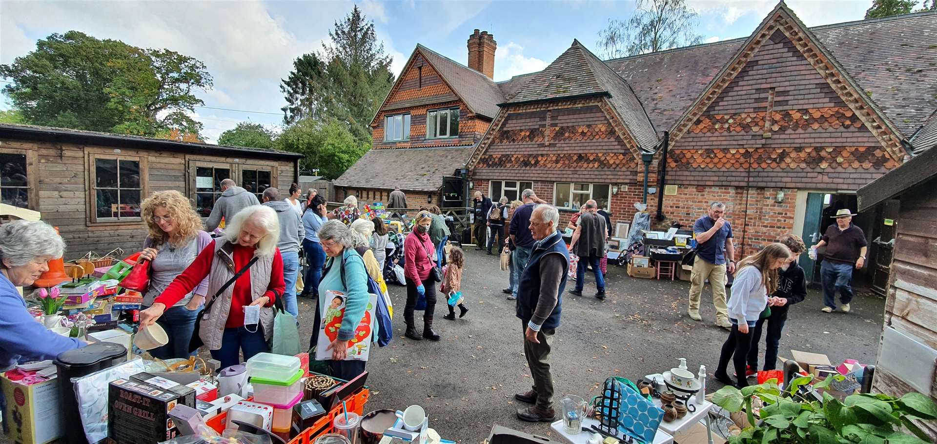 The jumble sale had to expand to the outside for the first time.