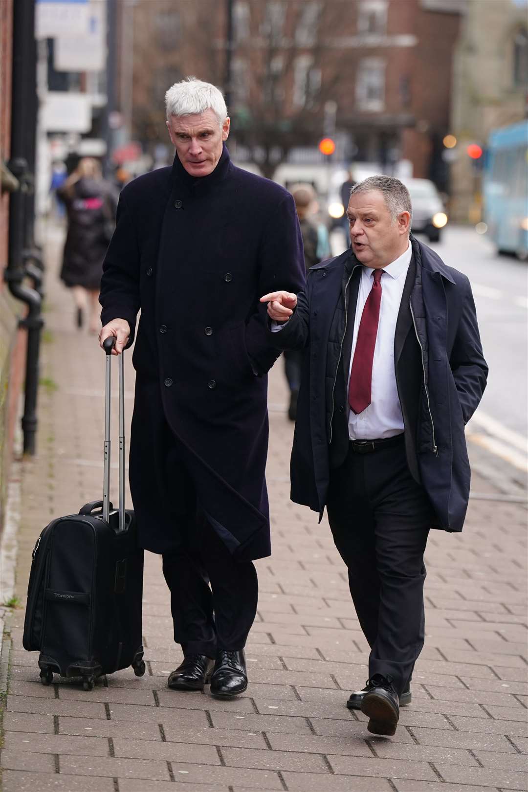 MP Mike Amesbury (right) arrives at Chester Ellesmere Port and Neston Magistrates’ Court where he was sentenced (Peter Byrne/PA)
