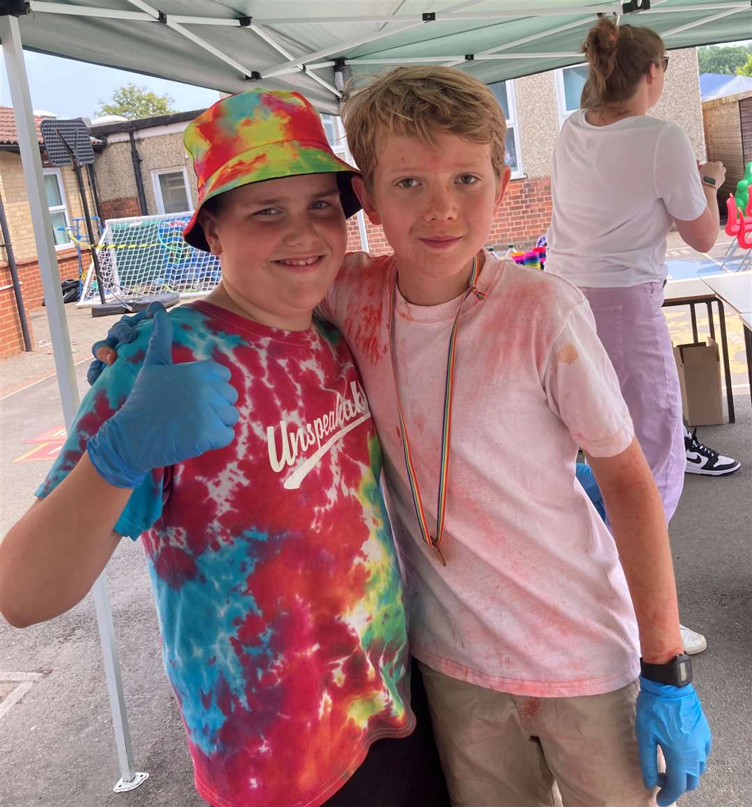 Relaxing after the Colour Run