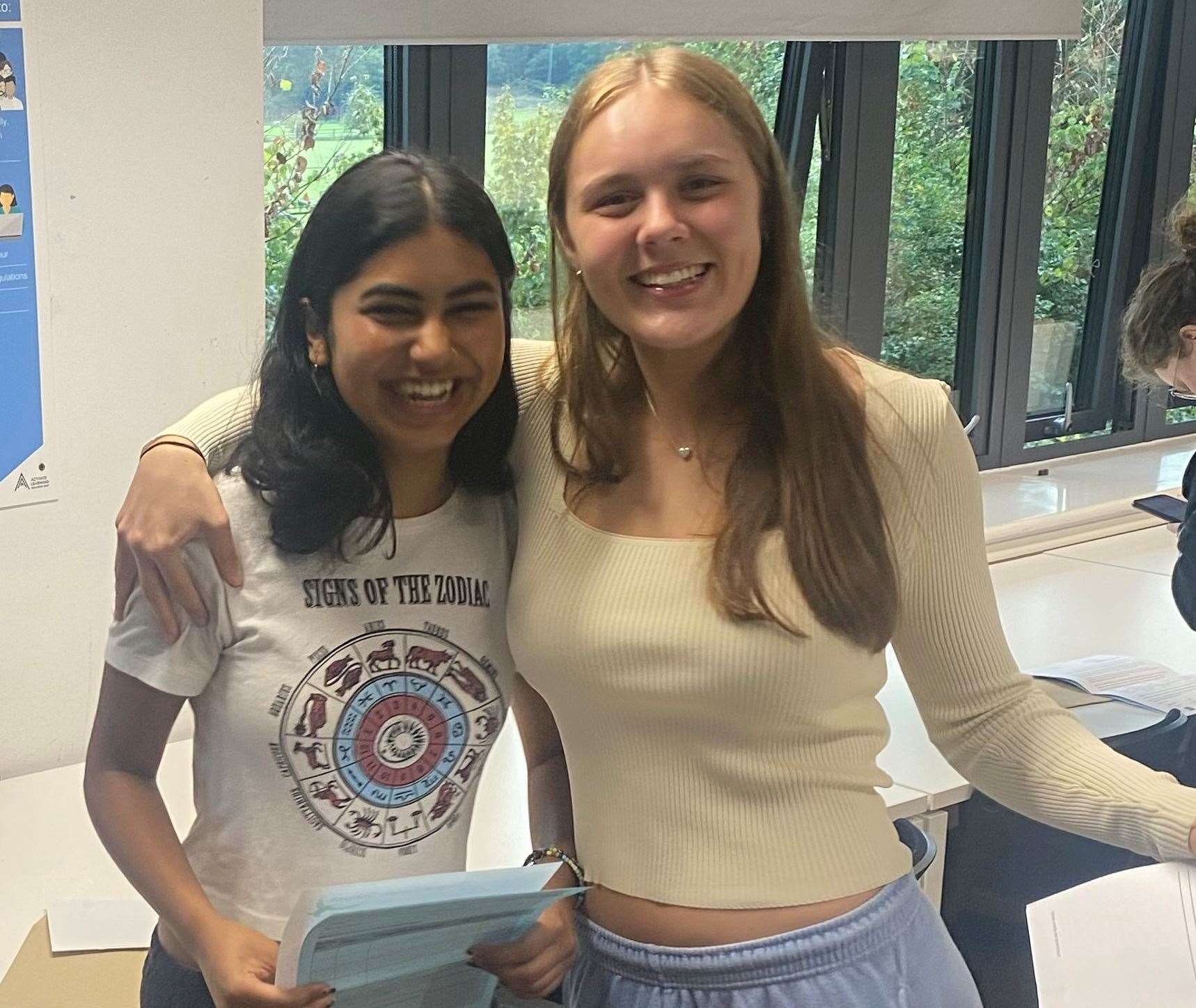 Year 11 pupils Tvishaa Dasgupta and Jean-Mari Van Taak