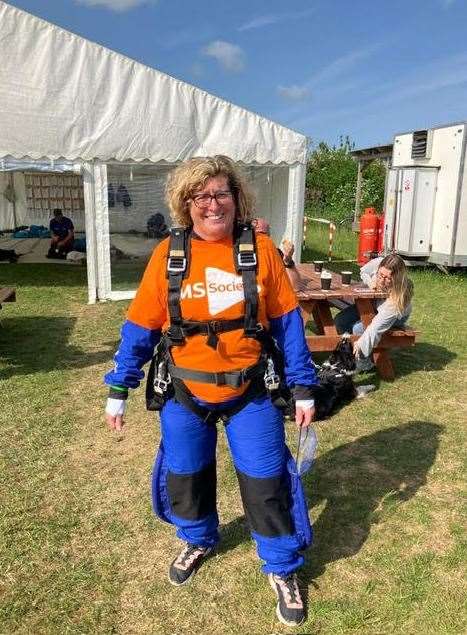 Debbie Hollister took skydive for charity
