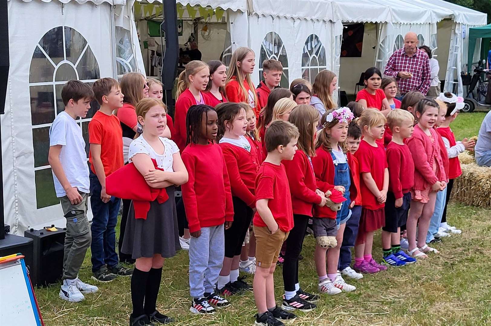 The Ilsleys Primary School choir performing at the fair. Credit: Sarah Spink