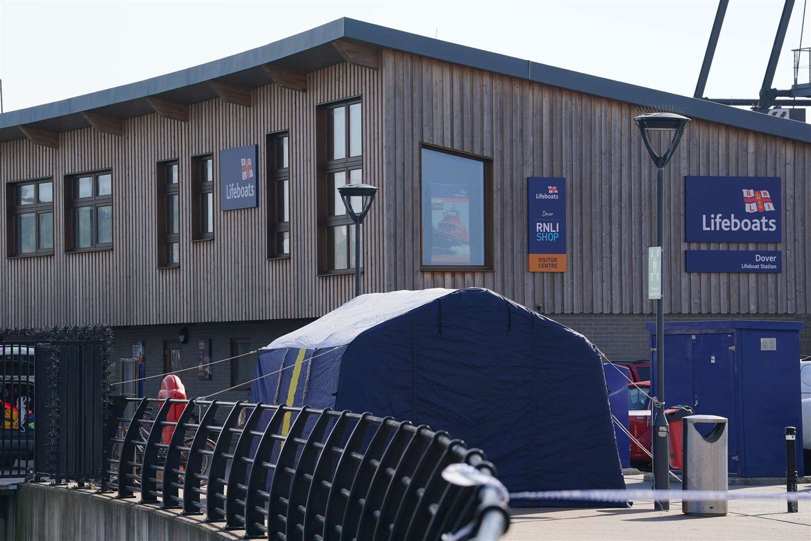 A tent outside the Lifeboats station in Dover, Kent (Gareth Fuller/PA)