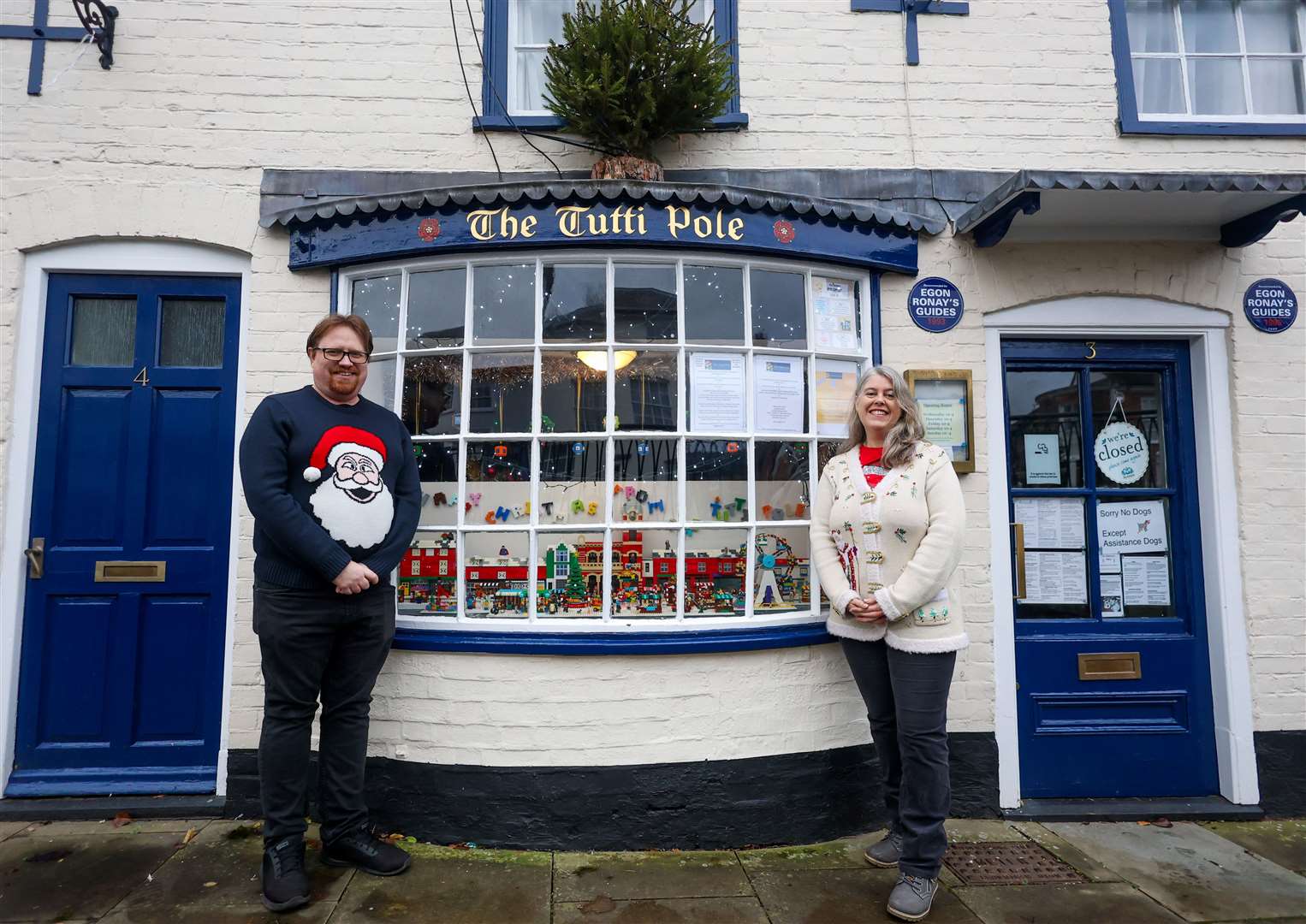 Martin James-Goodall with Fiona Hobson outside the Tutti Pole
