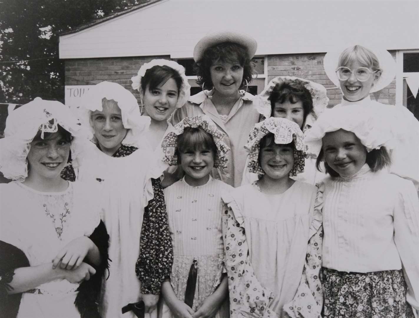 Mystery picture: Janice Long pictured locally in a group in 1989. Do you know what the event was? Were you one of the girls in the picture?