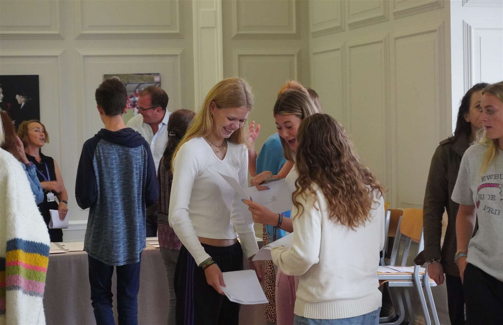 Pangbourne students opening their GCSE results