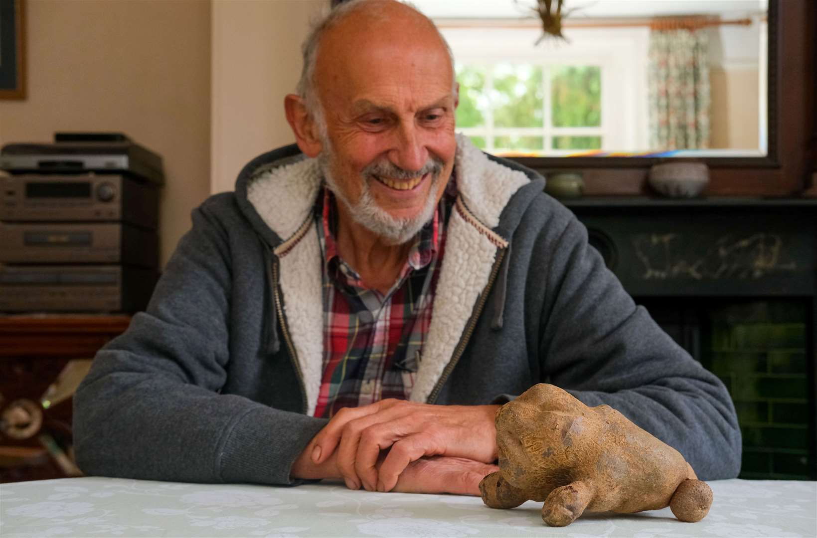 Chris Gittins with his unusual potato