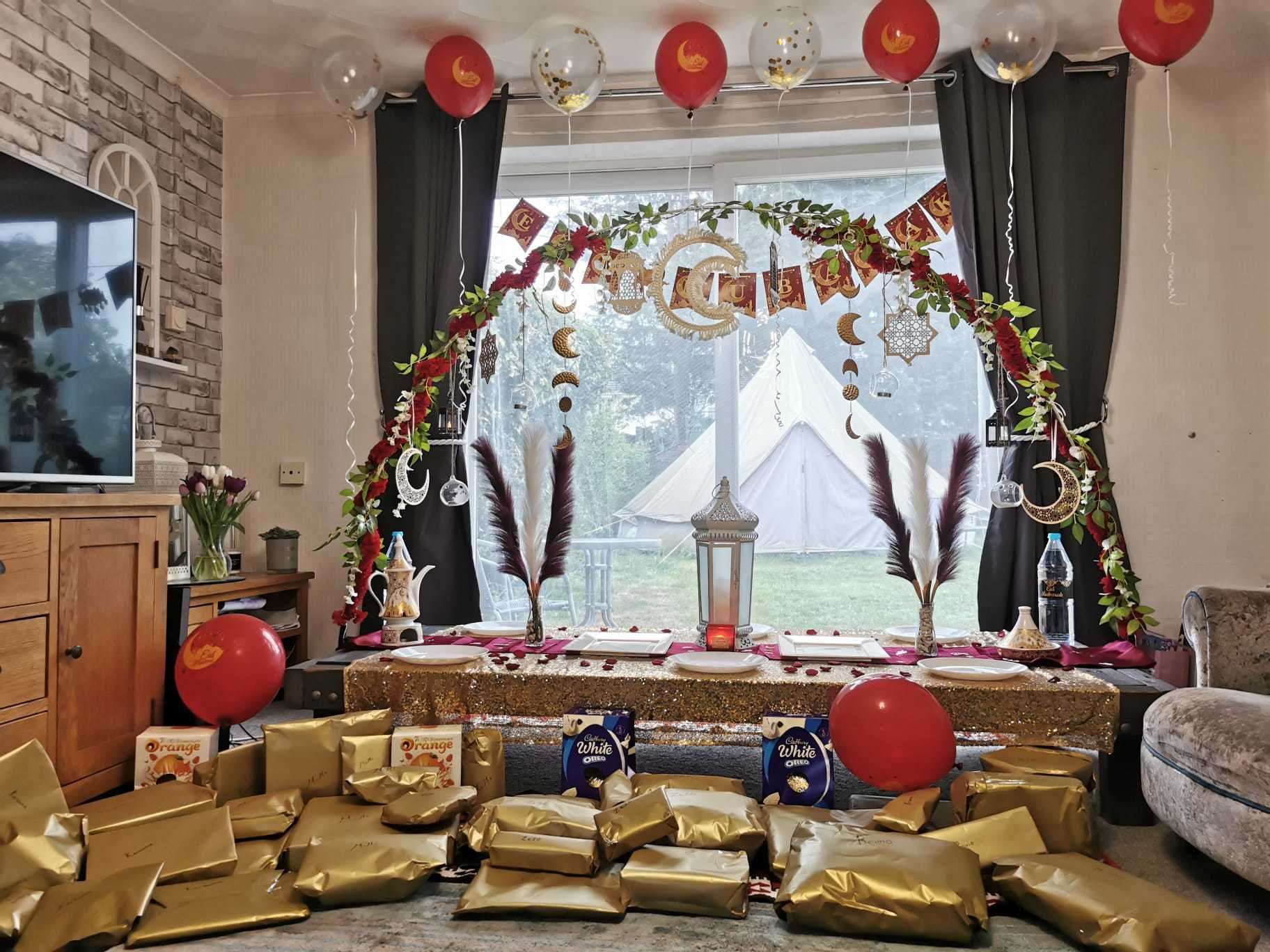 Muslims decorate their homes at Eid and spend the day with their family and friends