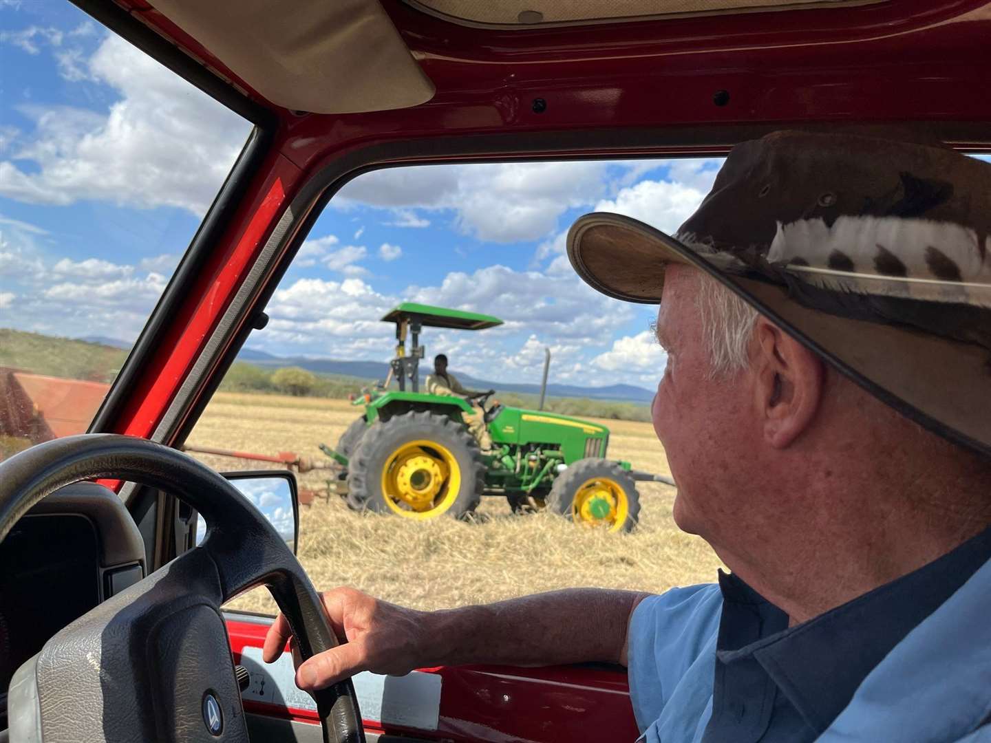 Combine out in the field