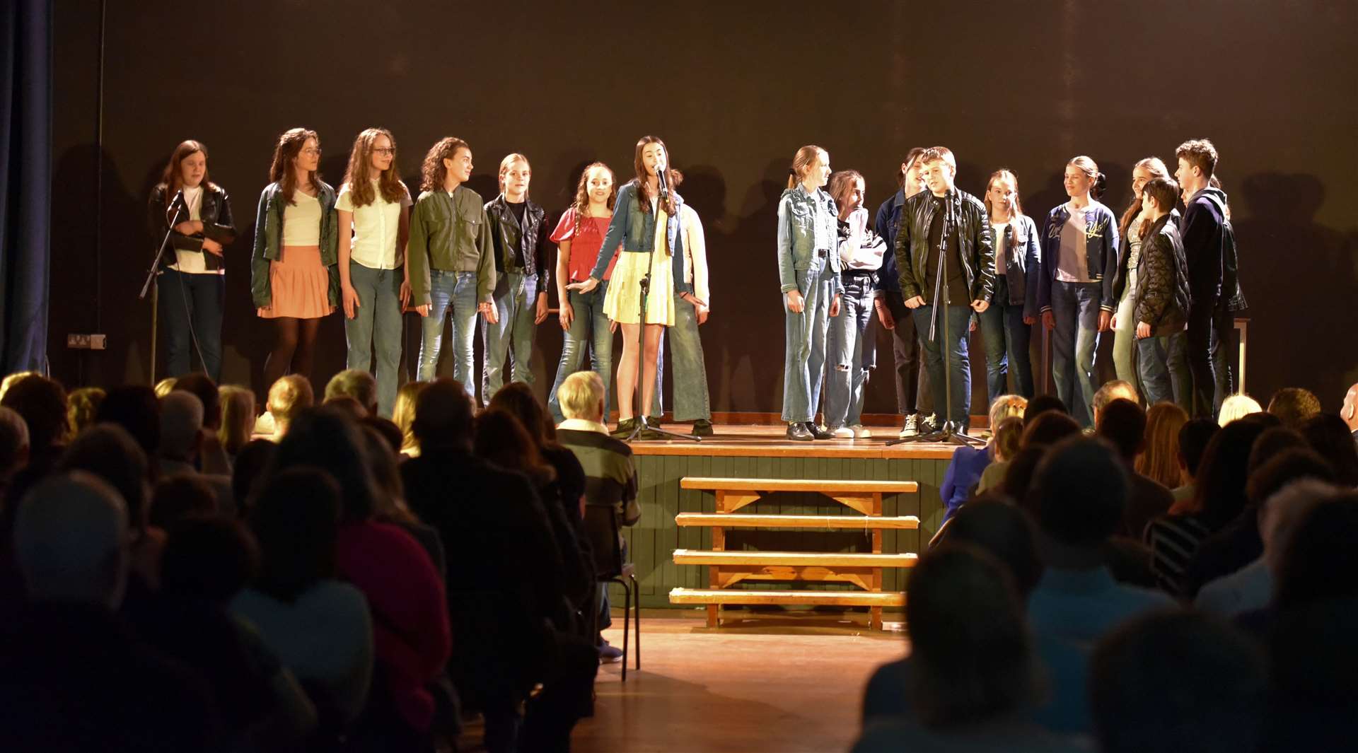 Pupils perform to school staff, parents and friends