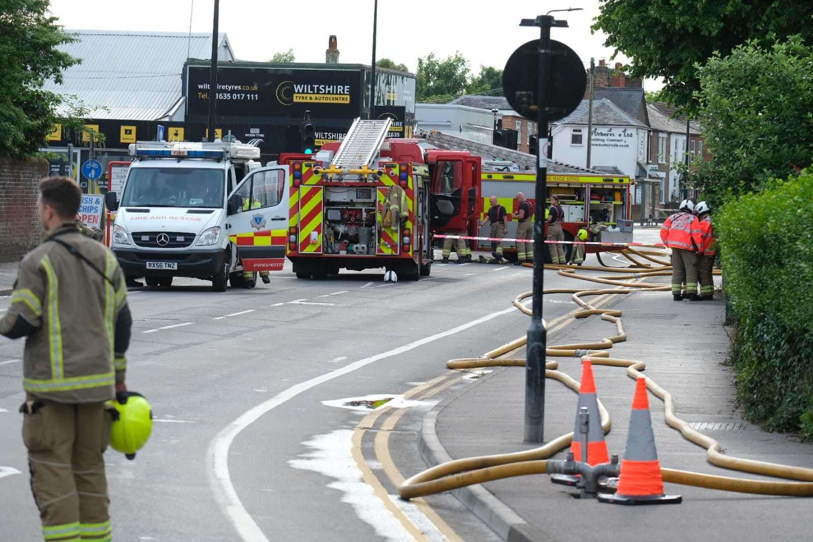 A fire has broken out at Wiltshire Tyres today (Tuesday)