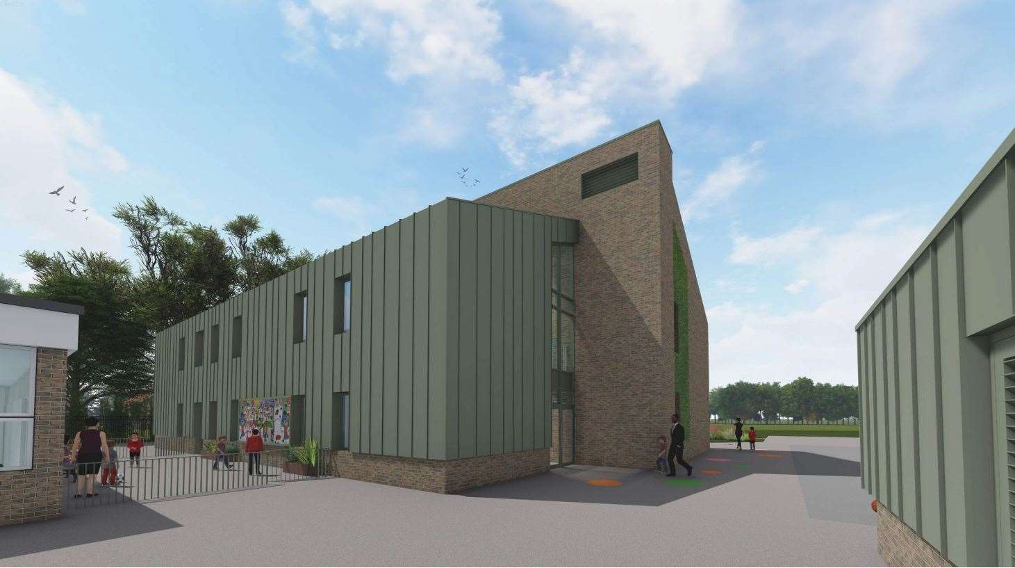 The north east perspective of the new block, credit: Edgingtons Architects