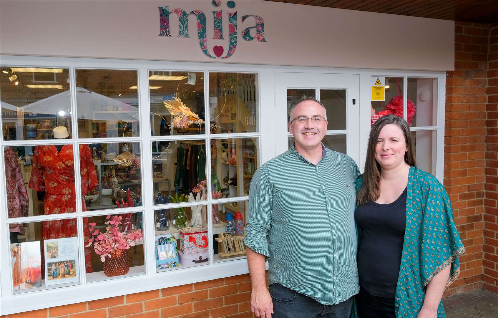Helen and Lee Muir-Stokes outside Mija in Weavers Walk