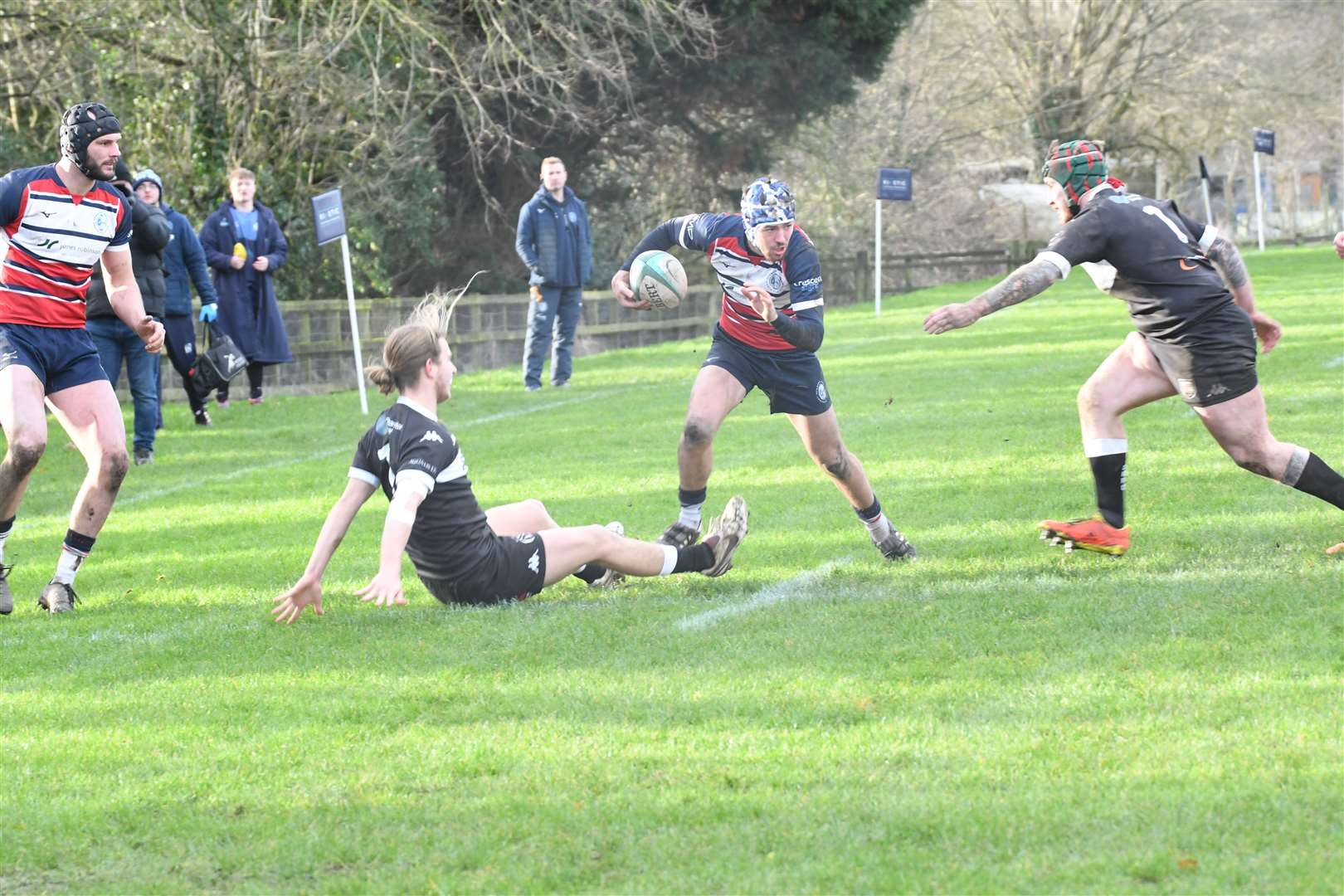 Michael Klichowicz looks for a gap in the Devizes defence. Pic: Peter Branch