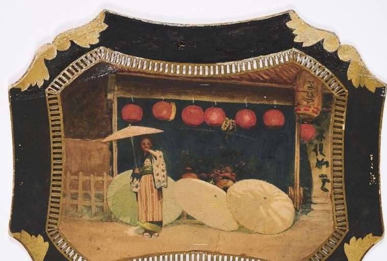 Umbrellas and Commerce, Japan by Mortimer Menpes (1855-1938) Estimate £1,000-£1,500 (lot 10)