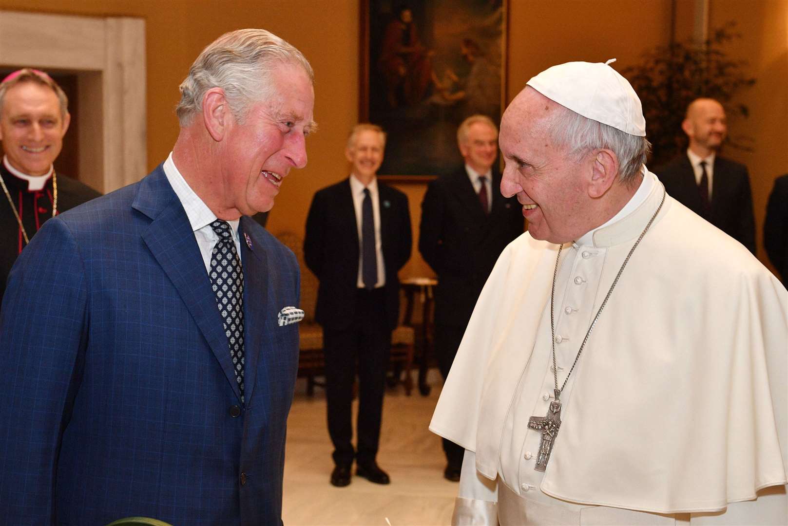 The (then) Prince of Wales during a 2017 audience with Pope Francis (Tim Rooke/PA)