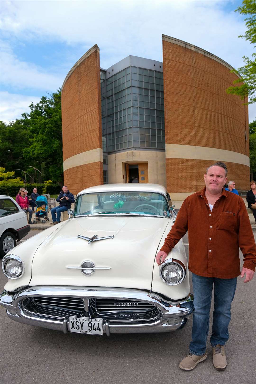 Matthew Congerton with his 1956 Oldsmobile