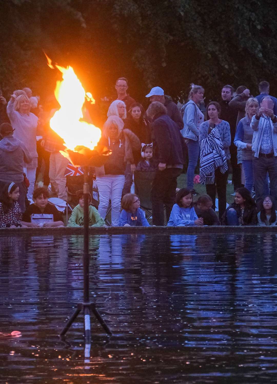 The lit beacon at Victoria Park