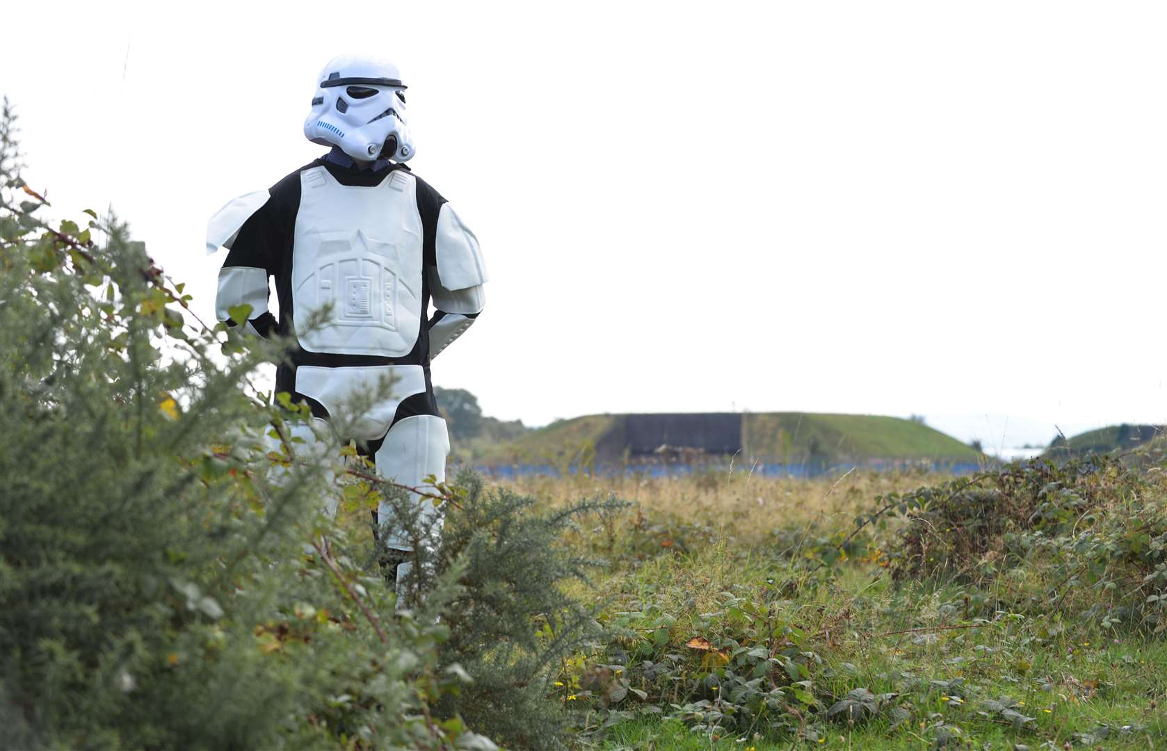 A Storm Trooper was spotted close to the set