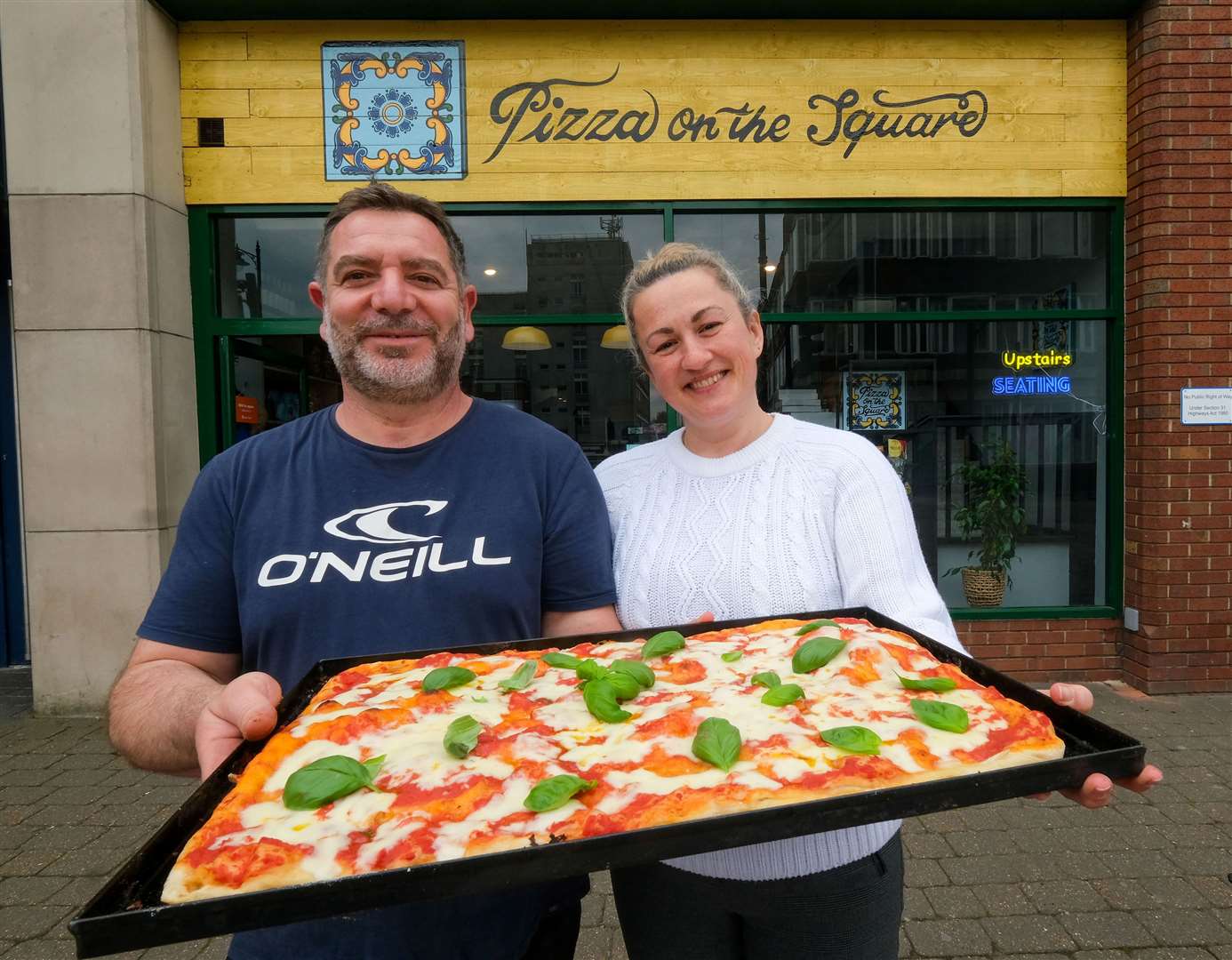 Pizza on the Square owners Antonio and Susy Margiotta