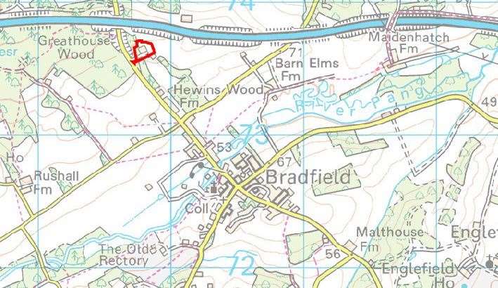 Site of approved development at Hewins Wood House, Bradfield