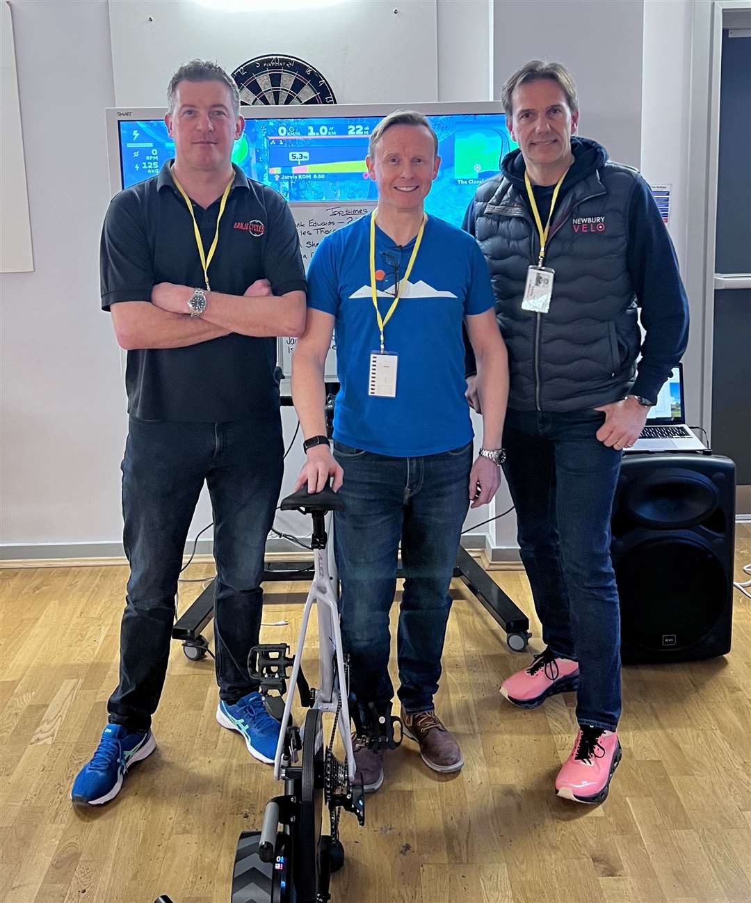 Mark Letters (Banjo Cycles), Alastair Masson (Newbury Road Club) and Simon Bowden (Newbury Velo)