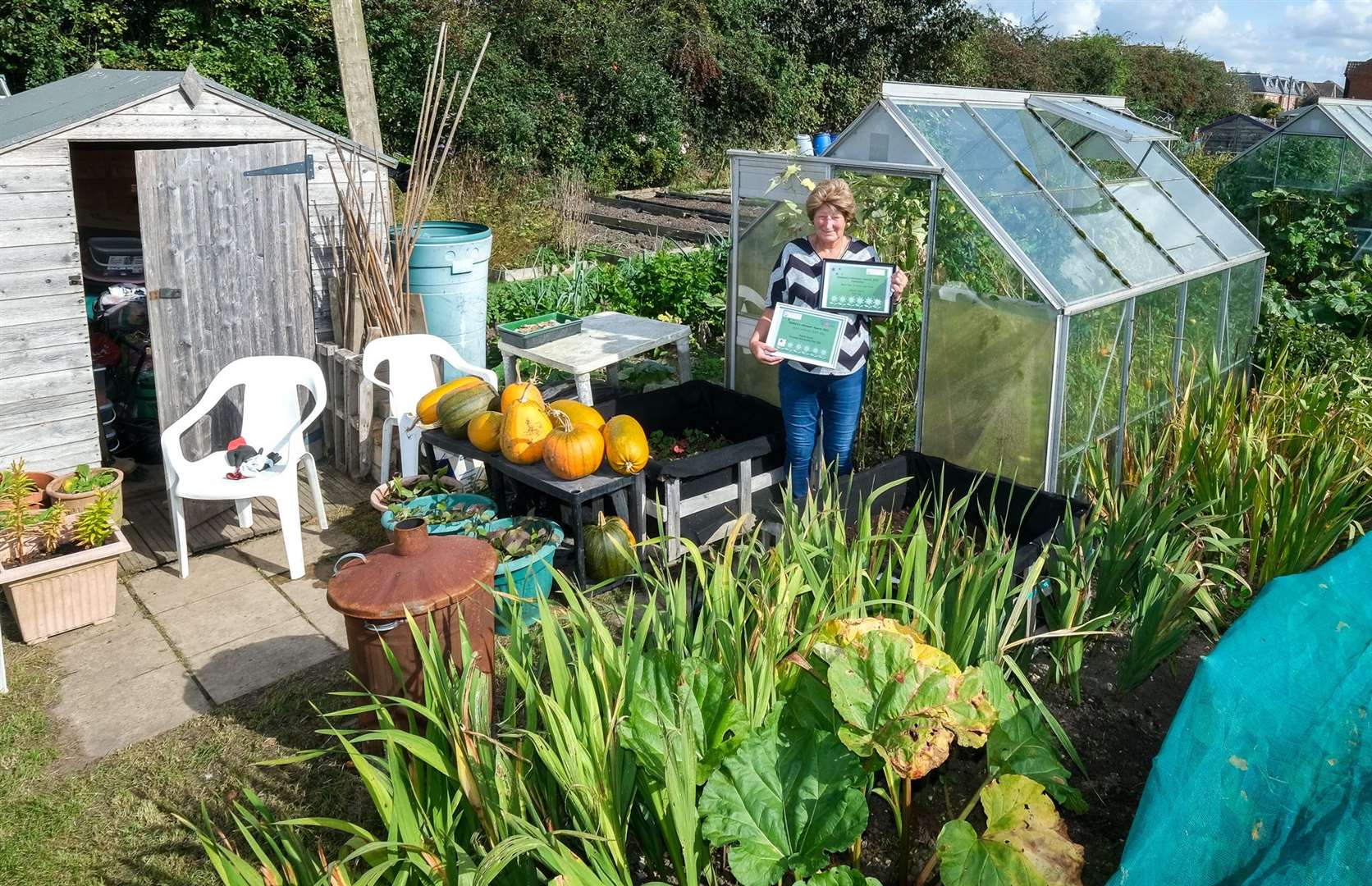Sheila Smith in her an award winning allotment .Ref: 38-1921. (51472264)