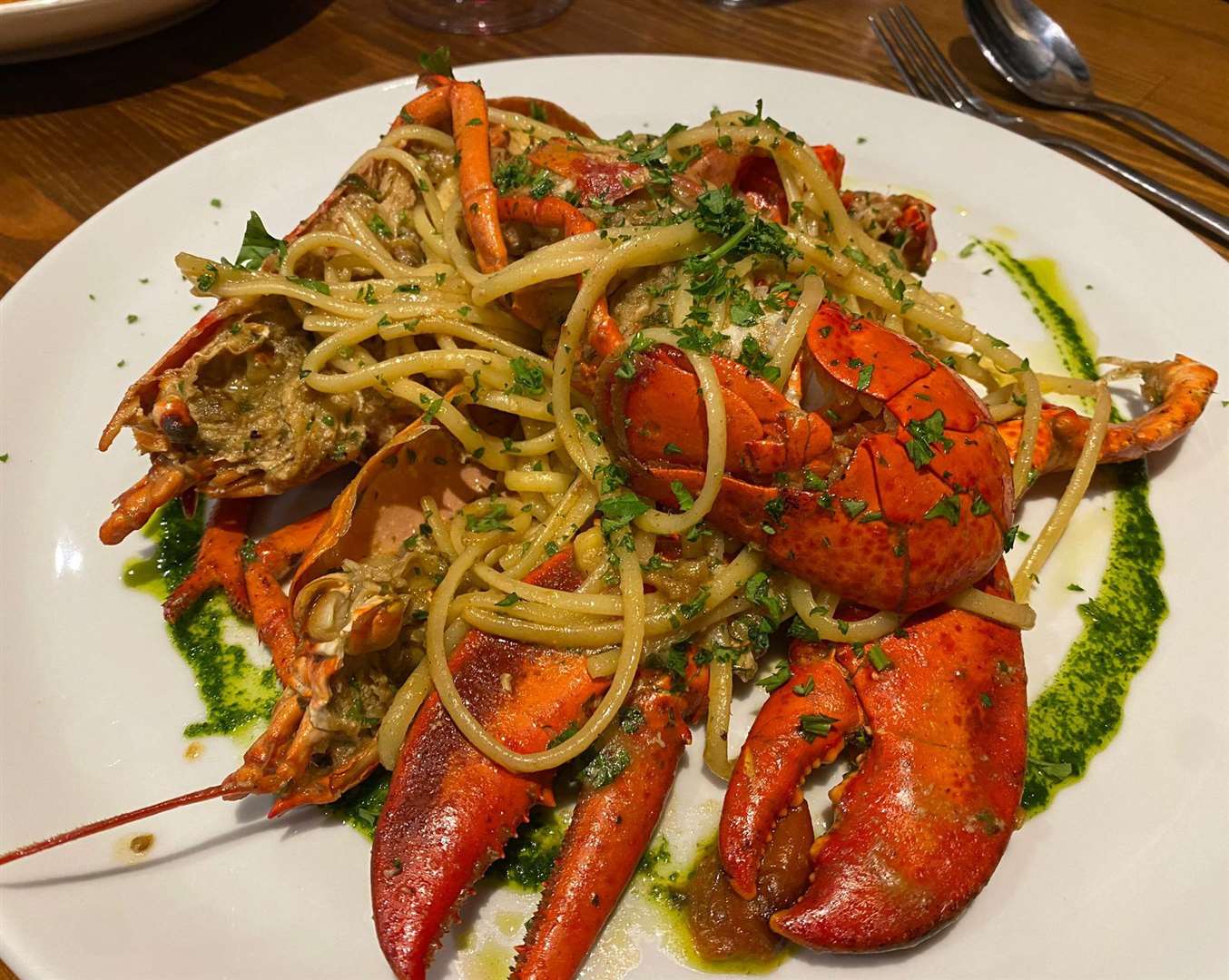 Spaghetti with lobster