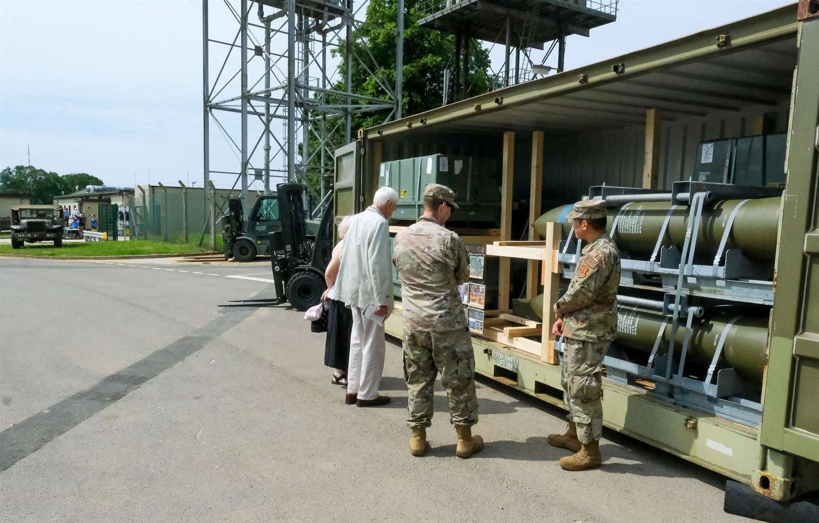 USAF personell show visitors the munitions on display