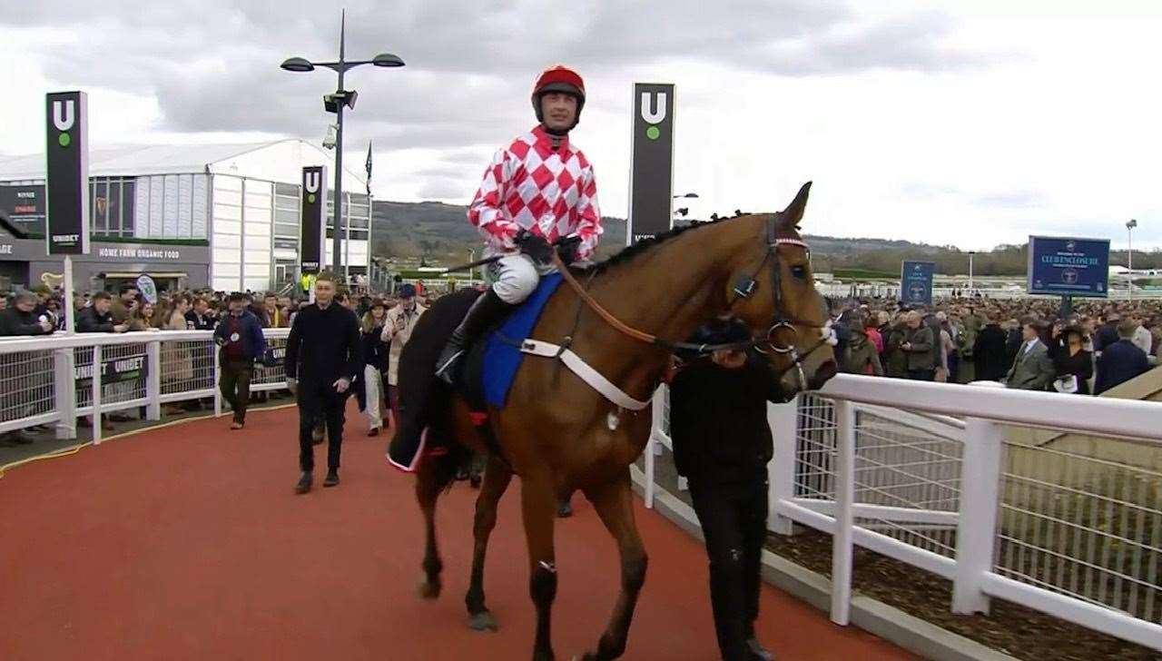 Jango Baie took a surprise victory in the Arkle Chase for Nicky Henderson at the Cheltenham Festival - Image: ITV Racing