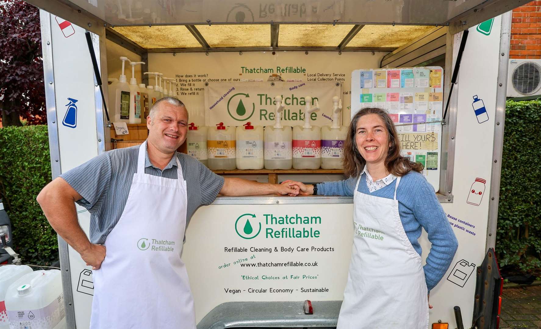 Tom and Jenny Kirby, founders of Thatcham Refillable