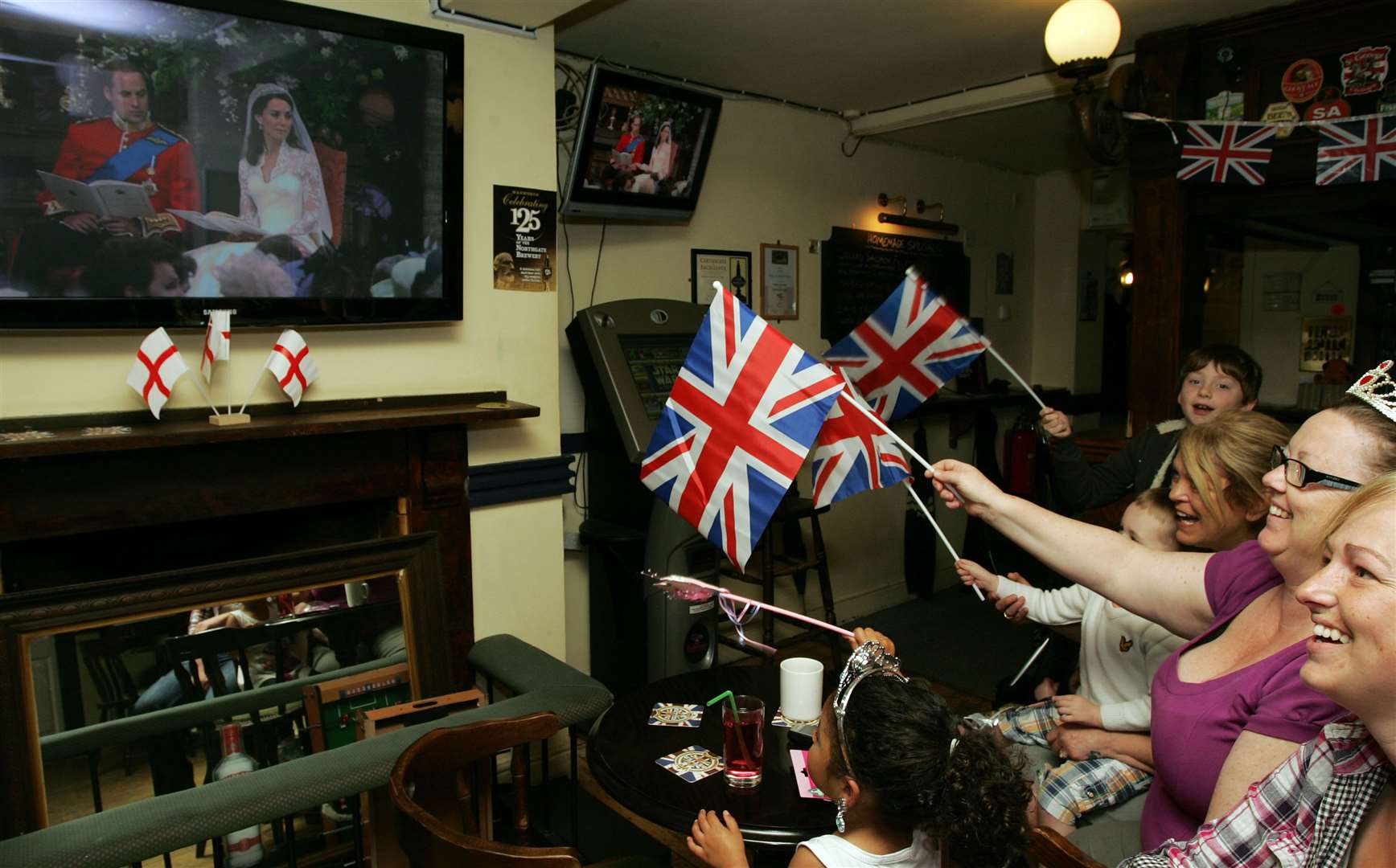Watching the wedding in Newbury