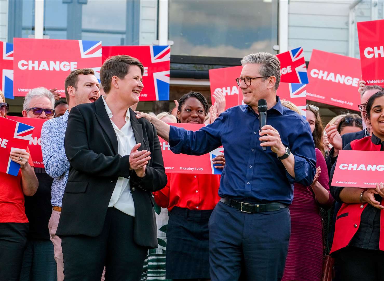 Sir Keir Starmer leader of the Labour Party at Douai Park in Woolhampton with Reading West and Mid Berkshire candidate Olivia Bailey