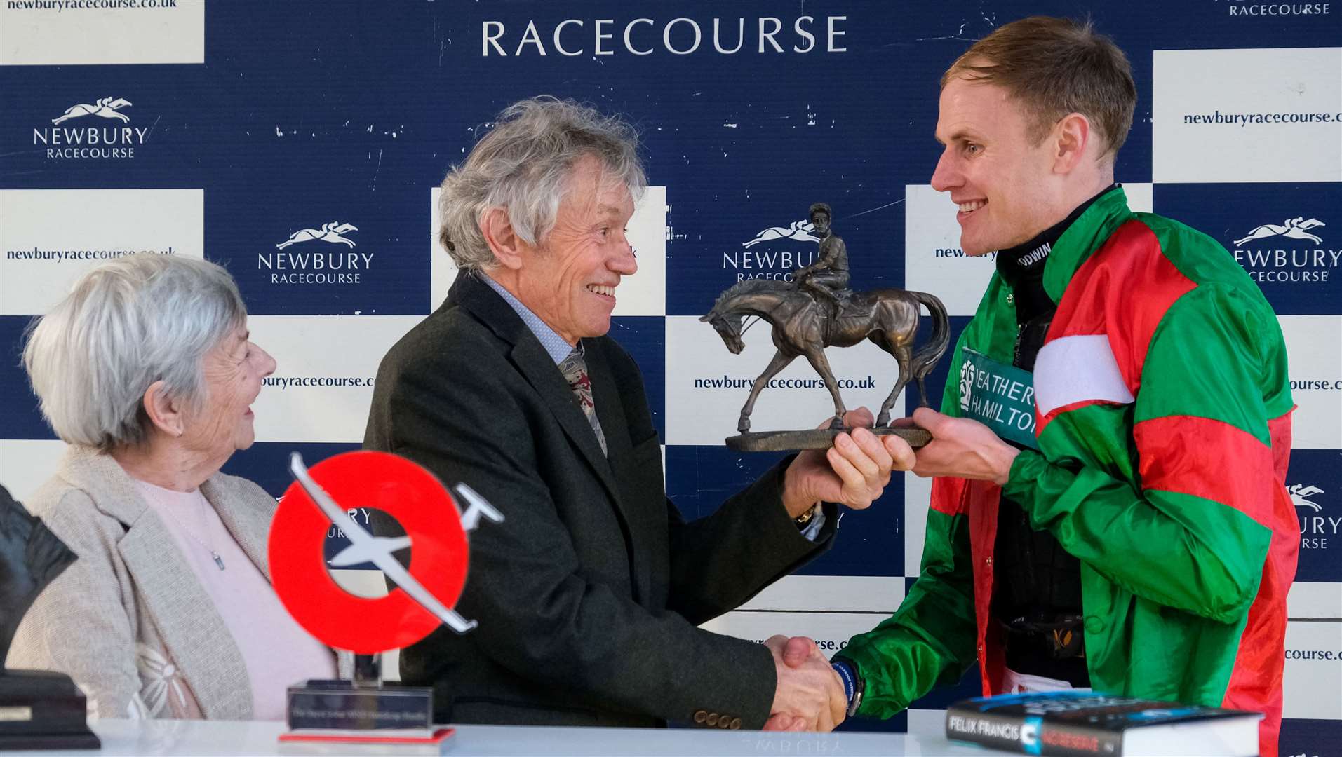 Dottie and Steve Jobar with winning jockey Tom Cannon