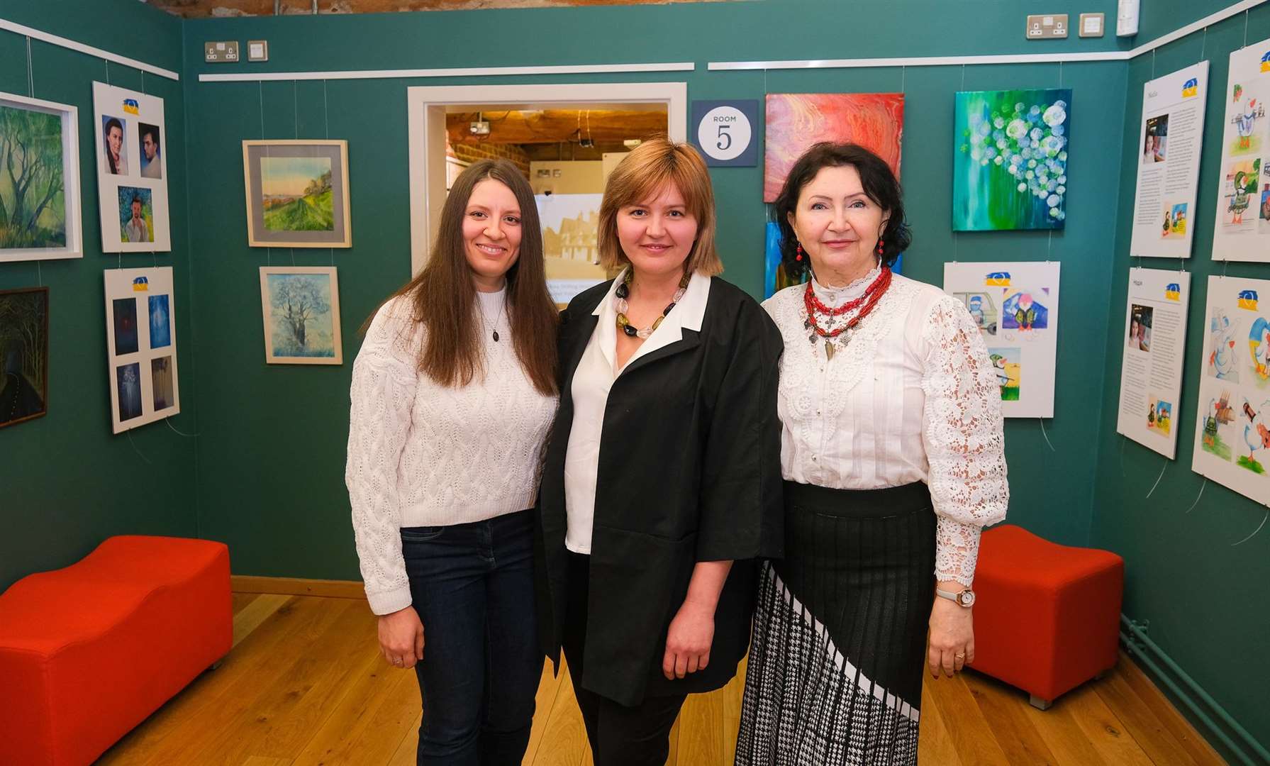 War.Art.Hope exhibition at West Berkshire Museum, Natalya Siukhina, Luda Ushakova and Nadia Sadoviak