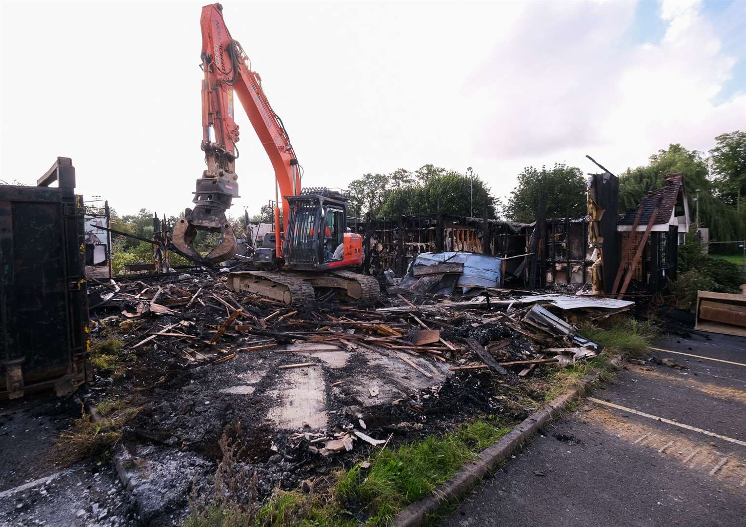The clubhouse was demolished this morning.