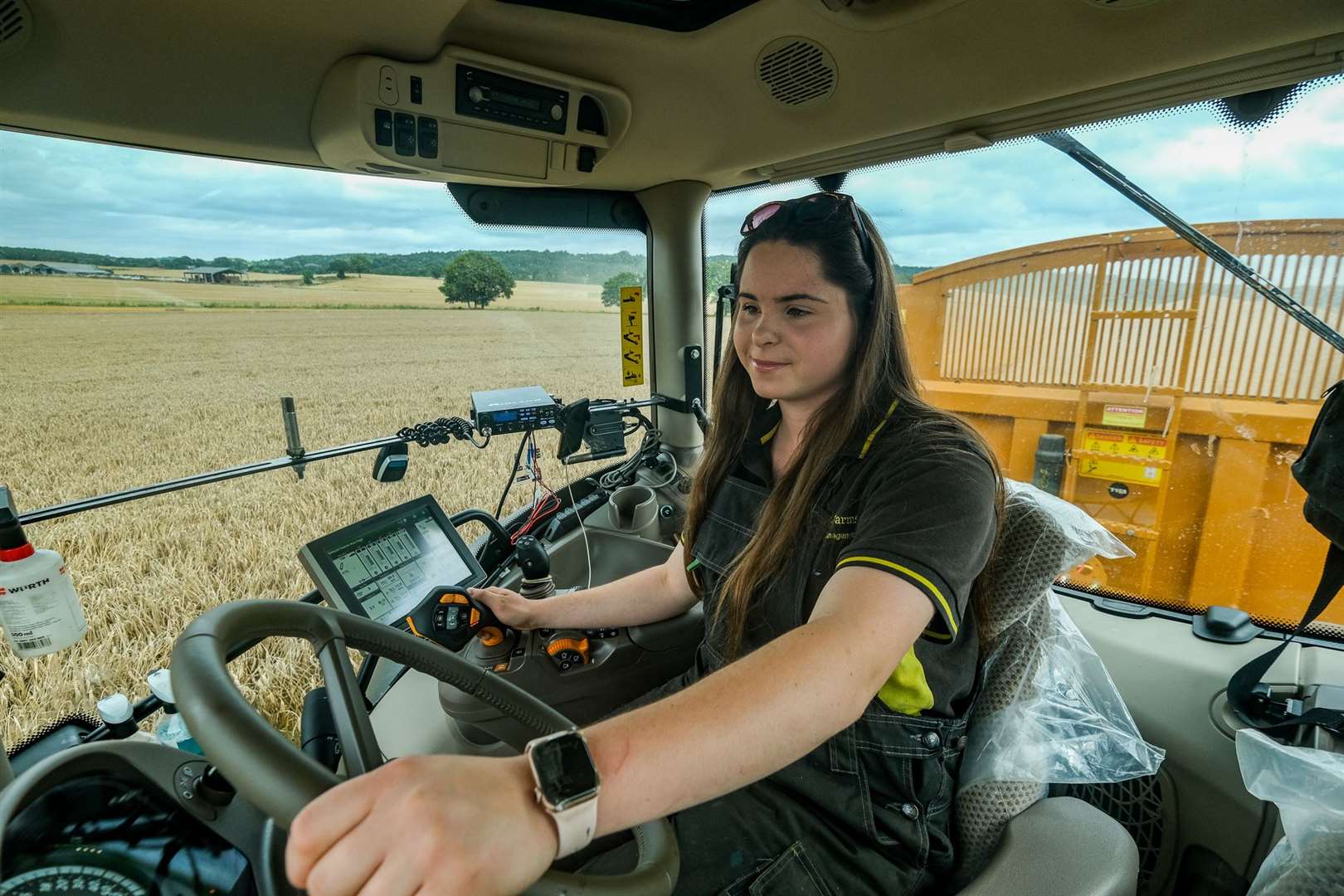 Berkshire Farm Girl Eleanor Gilbert at work during a challenging harvest season