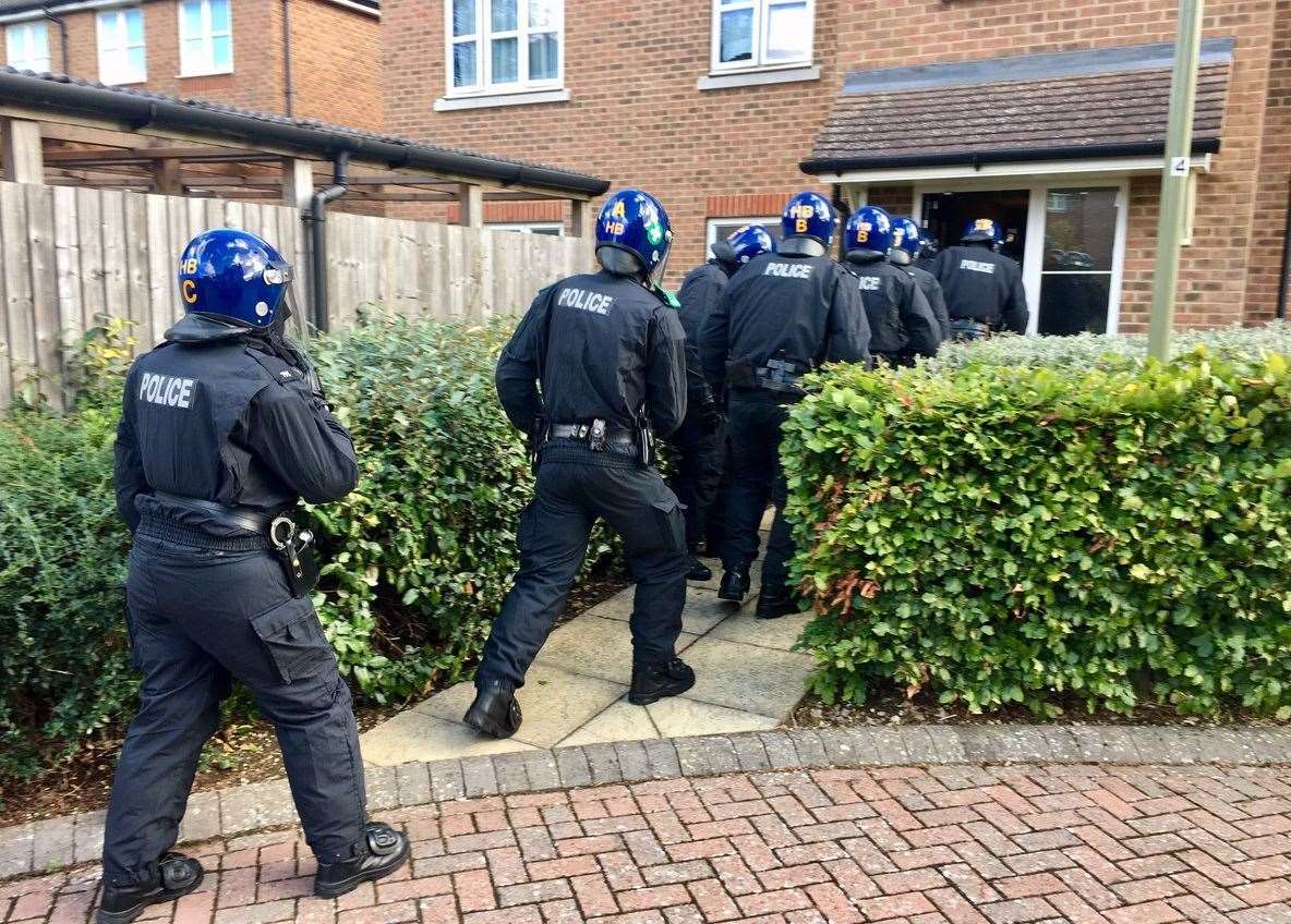 A home in Hungerford being searched for drugs. Picture: TVP West Berkshire
