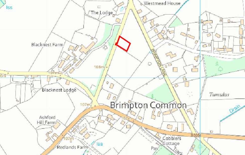 Site of the refused gyspy/traveller camp on land between Brimpton Lane and Blacknest Lane at Brimpton Common