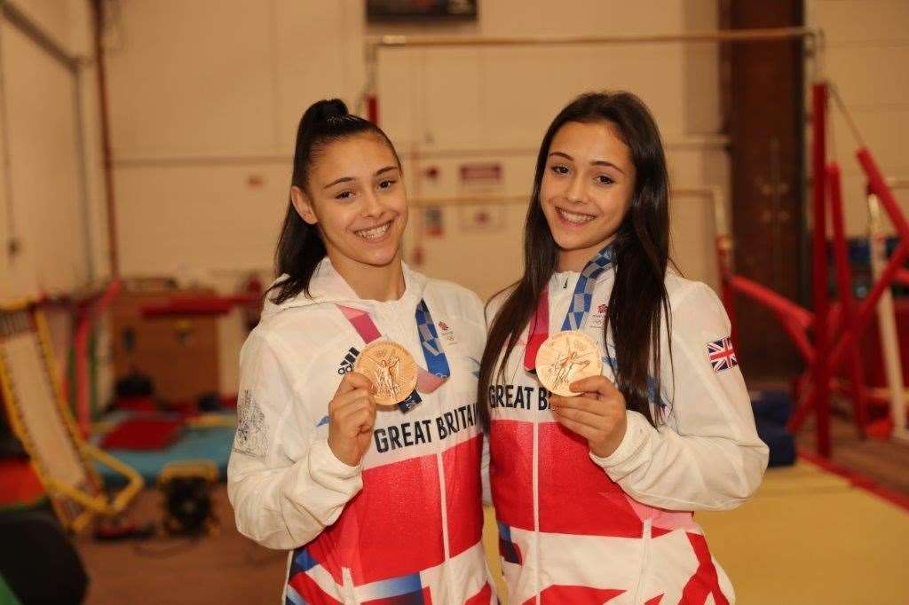 Olympic bronze medalists Jessica and Jennifer Gadirova visit Newbury gymnastics club for annual championships