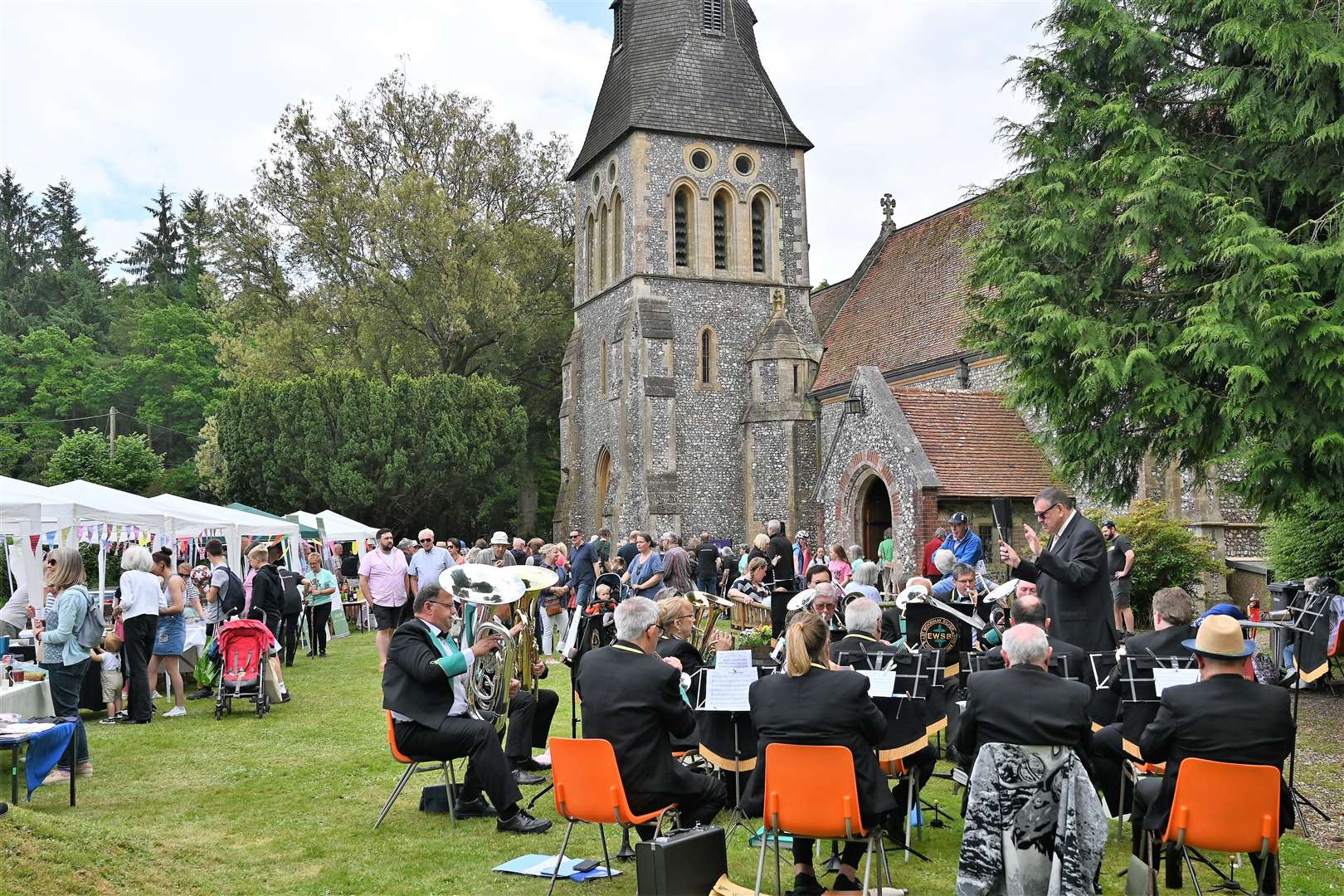 The East Woodhay Silver Band perform at the Highclere fete
