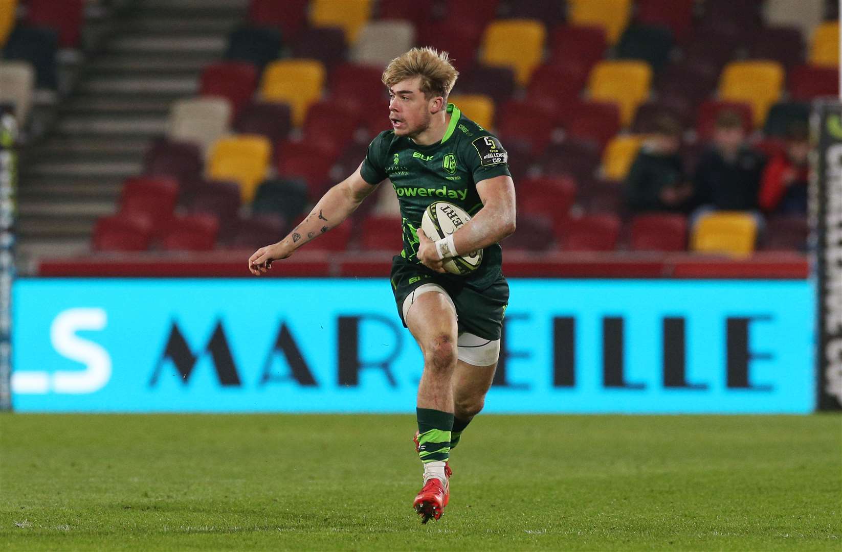 Ollie Hassell-Collins in action for London Irish against Edinburgh Pic: Pinnacle for London Irish