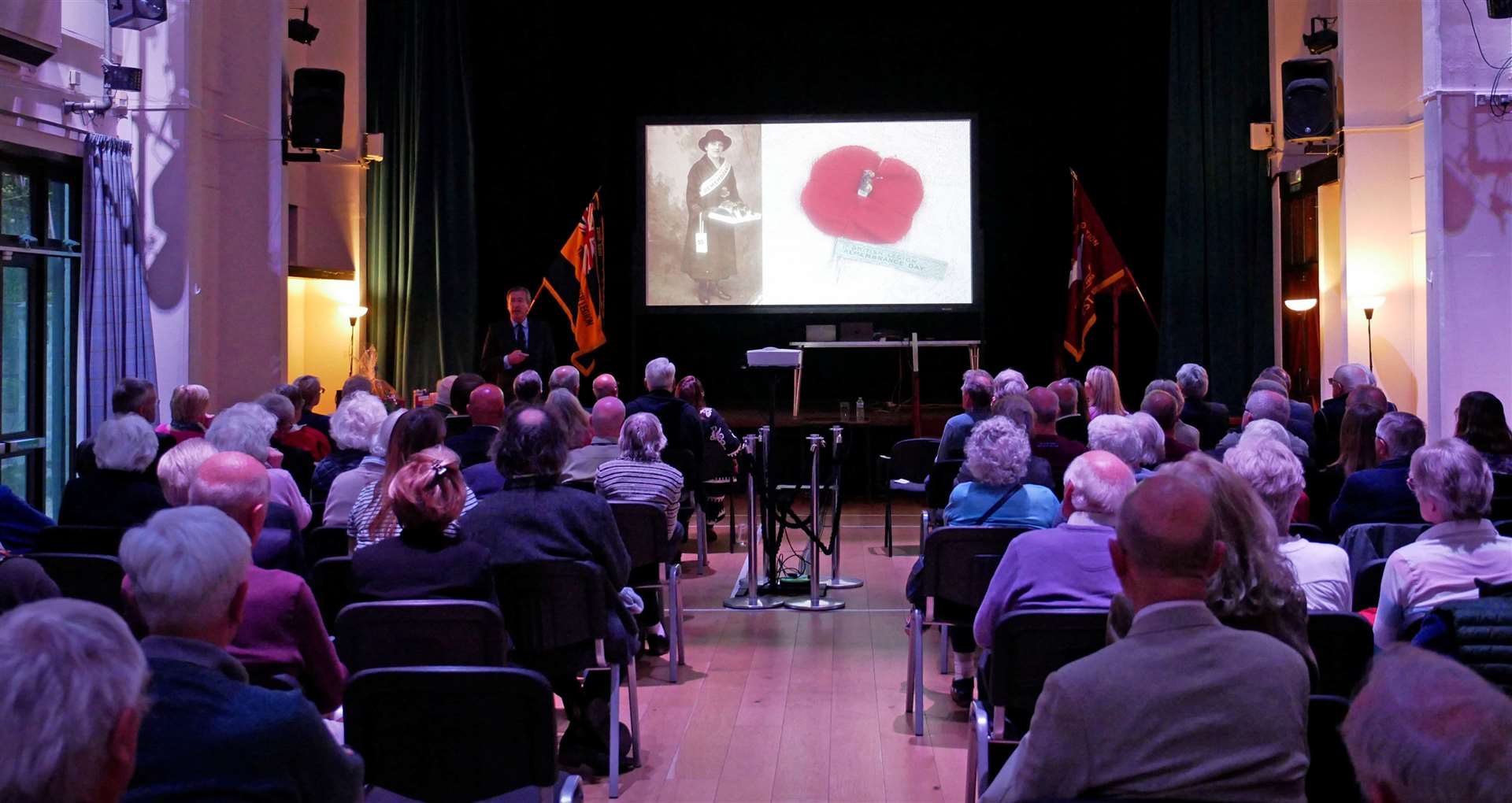 Mr Bashall delivering a talk at the Fieldgate Centre. Image supplied by Gareth Martin