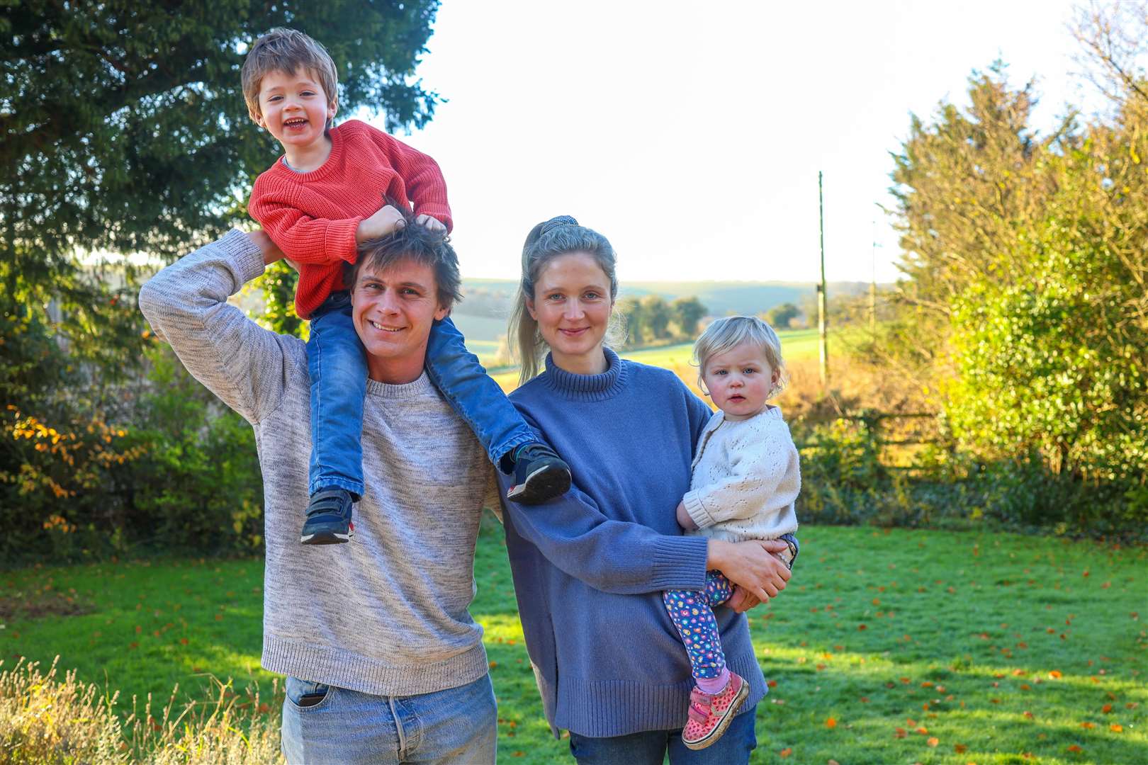 Oli and Sophie Powell with three-year-old Angus and 16-month-old Lyla