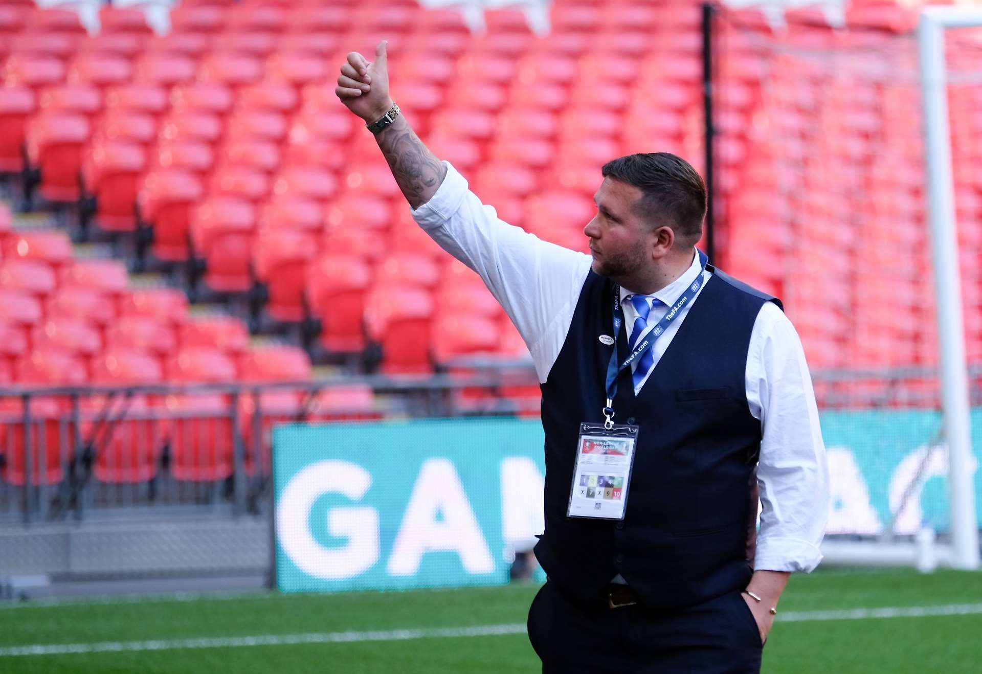 Thatcham manager Danny Robinson at Wembley