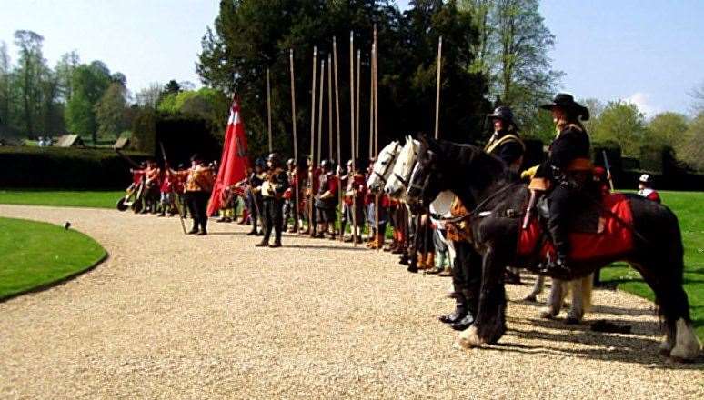 Honour guard greet the Birky Family at Littlecote House in 2011. Credit: Michael Dowdeswell